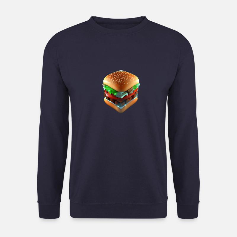 Hamburger Lover 3D Cube - Unisex Sweatshirt - navy
