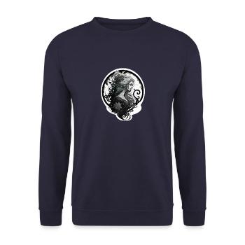 Buste femme tatoué - Sweat-shirt Unisexe - marine - Devant - Alina (178cm) & Michal (187cm)