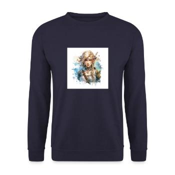 Gaming art tears of kingdom, ocorina of time,selda - Unisex Pullover - Navy - Vorne - Alina (178cm) & Michal (187cm)