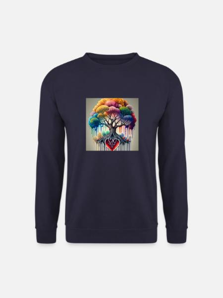 bunter Baum - Unisex Pullover - Navy