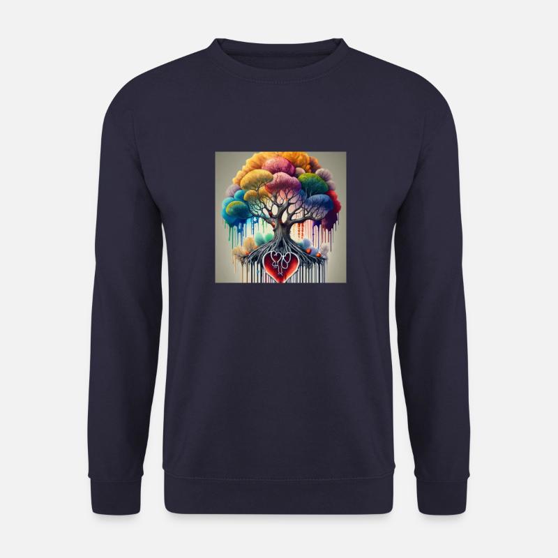 bunter Baum - Unisex Pullover - Navy