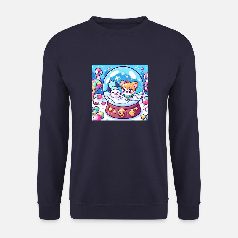 Kawaii Candy Snowglobe - Unisex Pullover - Navy