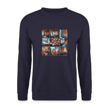 Winter Café - Unisex Sweatshirt - navy - Front - Alina (178cm) & Michal (187cm)