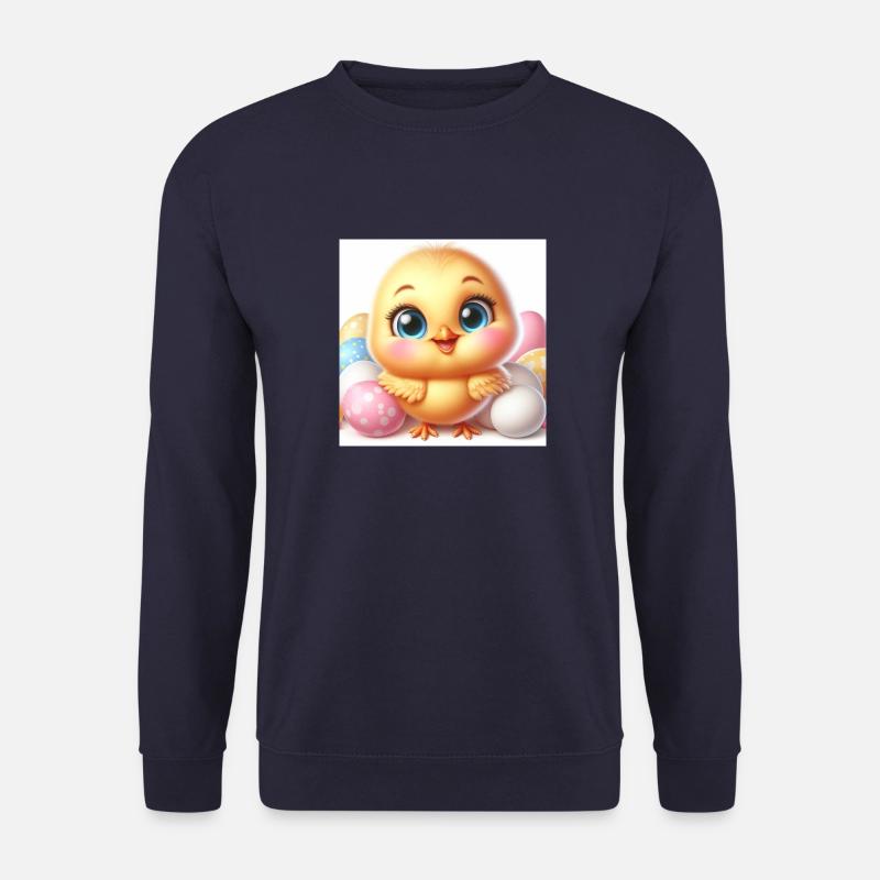 Sweet Chick The Chick with Colored Easter Eggs - Unisex Sweatshirt - navy