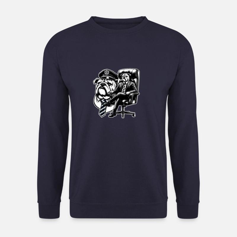 Bulldogge als Chef - Unisex Pullover - Navy