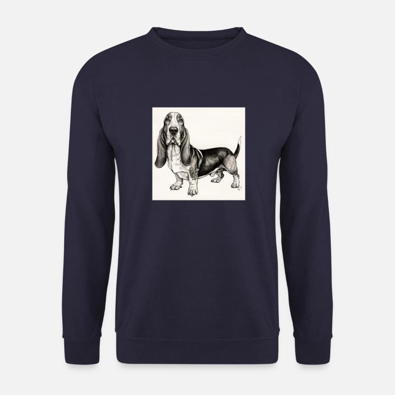Seelenvoller Begleiter: Basset Hound Portrait - Unisex Pullover - Navy