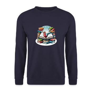 Flipped Worlds – A Book Full of Magic - Unisex Sweatshirt - navy - Front - Alina (178cm) & Michal (187cm)