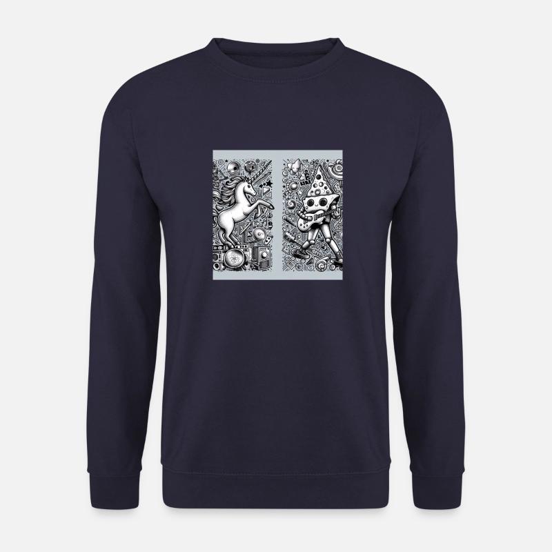 Einhorn und Pizza - Unisex Pullover - Navy