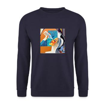 Already empty? - Unisex Sweatshirt - navy - Front - Alina (178cm) & Michal (187cm)