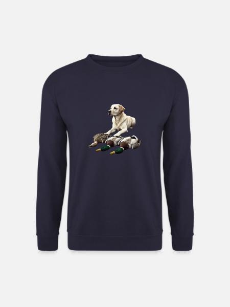 White Labrador Ducks 1 - Unisex Pullover - Navy