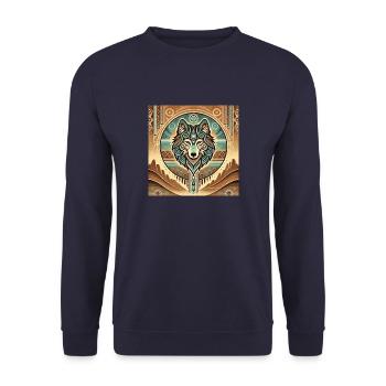 Le loup à vos côtés - Sweat-shirt Unisexe - marine - Devant - Alina (178cm) & Michal (187cm)