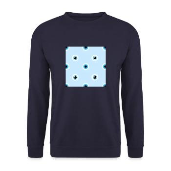 Böses Auge Featuring Nazar - Unisex Pullover - Navy - Vorne - Alina (178cm) & Michal (187cm)