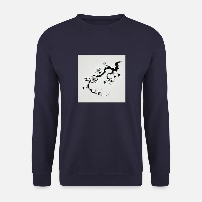 image minimaliste fleur de cerisier - Sweat-shirt Unisexe - marine