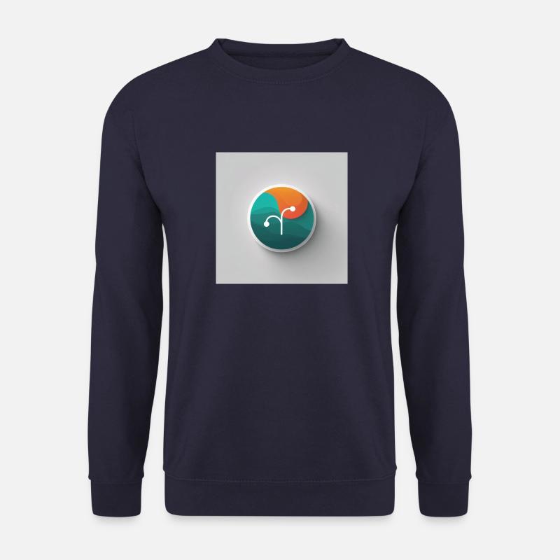 Logo-Design mit blaugrünem und orangefarbenem Farbverlauf - Unisex Pullover - Navy