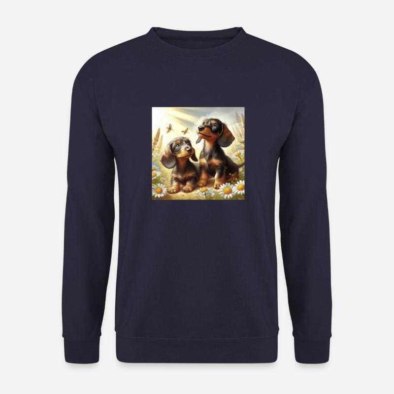 Rauhaarige Dackelwelpen - Unisex Pullover - Navy