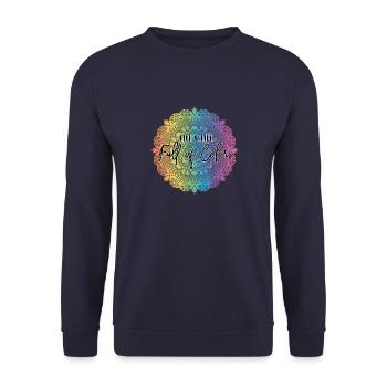 Live a life full of colors - Unisex Sweatshirt - navy - Front - Alina (178cm) & Michal (187cm)