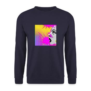 Pop art - Unisex Pullover - Navy - Vorne - Alina (178cm) & Michal (187cm)