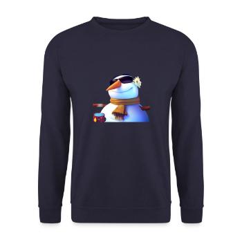 Bonhomme de neige avec lunettes de soleil - Sweat-shirt Unisexe - marine - Devant - Alina (178cm) & Michal (187cm)