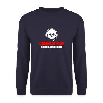 Gamer at Play - Unisex Sweatshirt - navy - Front - Alina (178cm) & Michal (187cm)