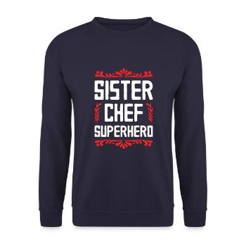 Sœur Super-héroïne - Sweat-shirt Unisexe - marine - Devant - Alina (178cm) & Michal (187cm)