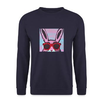 Chiller Hase - Unisex Pullover - Navy - Vorne - Alina (178cm) & Michal (187cm)