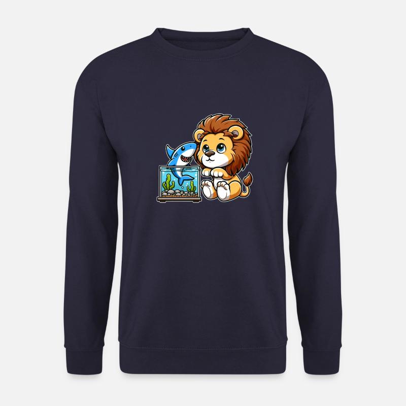 Löwe im Aquarium: Fisch & Hai - Unisex Pullover - Navy