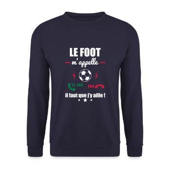 Le foot m appelle,football - Sweat-shirt Unisexe - marine - Devant - Alina (178cm) & Michal (187cm)