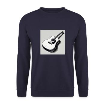 Guitar - Vintage - Country - Band - Freedom - Unisex Sweatshirt - navy - Front - Alina (178cm) & Michal (187cm)