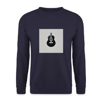 Gitarre - Vintage - Rock - Band - Freiheit - Unisex Pullover - Navy - Vorne - Alina (178cm) & Michal (187cm)