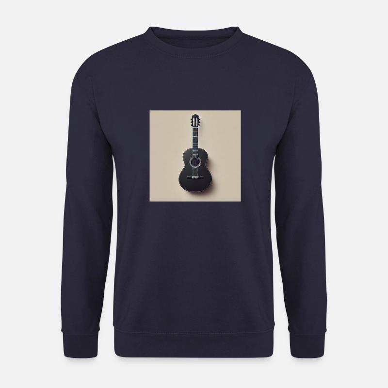 Schwarze Gitarre mit minimalistischen Design - Unisex Pullover - Navy