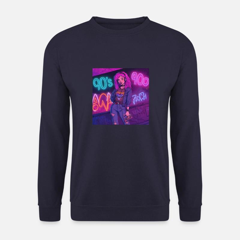 90er-Jahre-Vibes mit Walkman - Unisex Pullover - Navy
