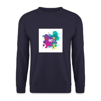 90er-Jahre-Vibes - Unisex Pullover - Navy - Vorne - Alina (178cm) & Michal (187cm)