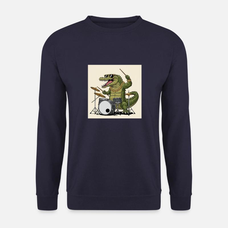 Cool crocodile with drums - Unisex Sweatshirt - navy