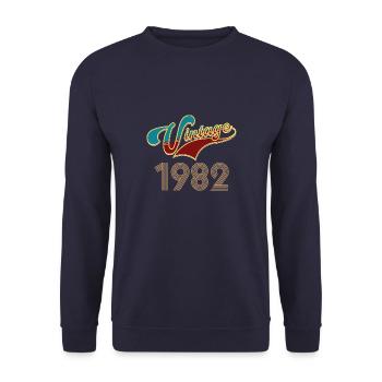 Vintage 1982 - born for everyone 1982 - Unisex Sweatshirt - navy - Front - Alina (178cm) & Michal (187cm)