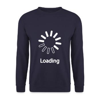 Loading weiss - Unisex Pullover - Navy - Vorne - Alina (178cm) & Michal (187cm)