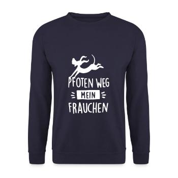 Pfoten weg - mein Frauchen - Unisex Pullover - Navy - Vorne - Alina (178cm) & Michal (187cm)