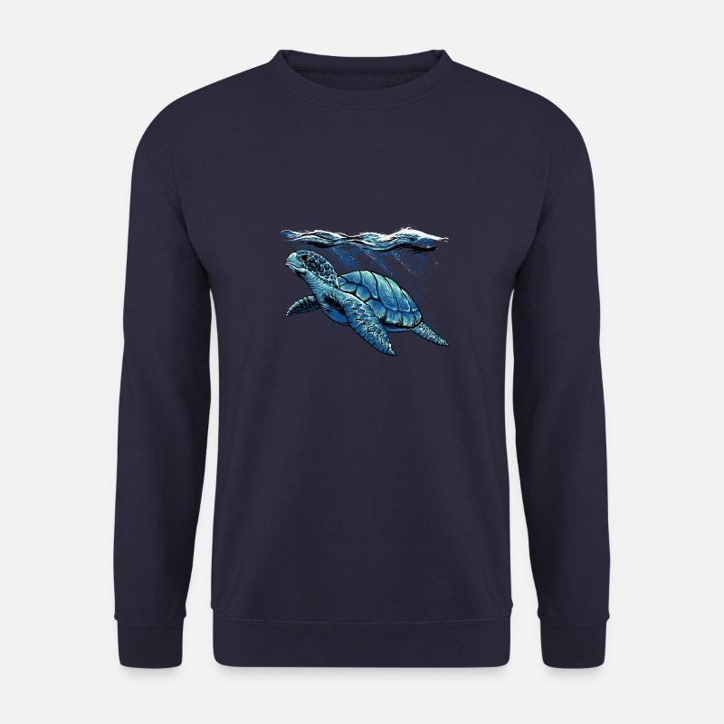 Sea Turtle illustration - Meeres Schildkröte - Unisex Pullover - Navy