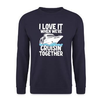Family Cruise - Unisex Sweatshirt - navy - Front - Alina (178cm) & Michal (187cm)