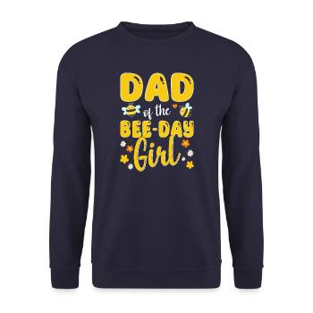 Vater des Bee Day Mädchens Geburtstag - Unisex Pullover - Navy - Vorne - Alina (178cm) & Michal (187cm)