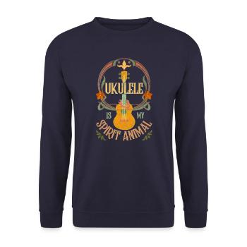 Ukulele is my spirit animal - Unisex Sweatshirt - navy - Front - Alina (178cm) & Michal (187cm)