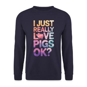 Animal cochon - Sweat-shirt Unisexe - marine - Devant - Alina (178cm) & Michal (187cm)