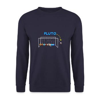 Never Forget Pluto Funny Planet Pluto - Unisex Sweatshirt - navy - Front - Alina (178cm) & Michal (187cm)