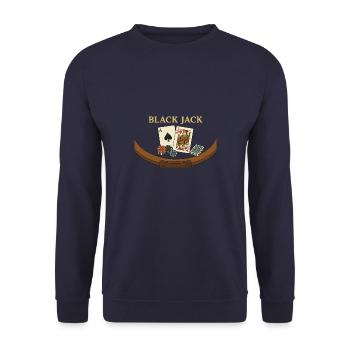 Blackjack – Das Spiel mit der magischen 21 - Unisex Pullover - Navy - Vorne - Alina (178cm) & Michal (187cm)