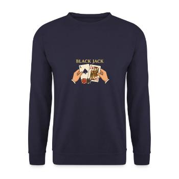 Blackjack – Das Spiel mit der magischen 21 - Unisex Pullover - Navy - Vorne - Alina (178cm) & Michal (187cm)