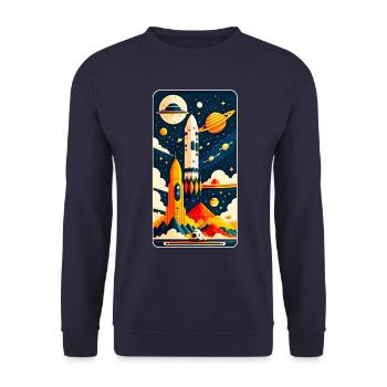Space - Unisex Pullover - Navy - Vorne - Alina (178cm) & Michal (187cm)
