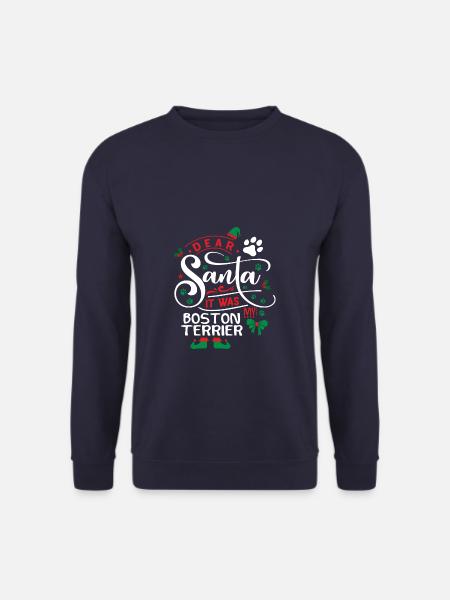 Weihnachten Santa Hunderasse Boston Terrier - Unisex Pullover - Navy