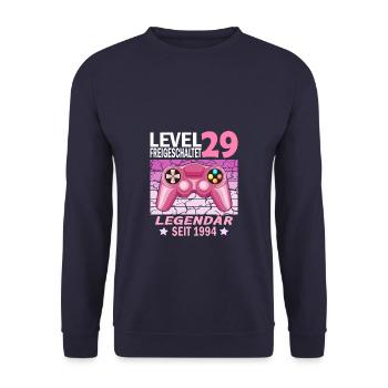 29. Geburtstag Gamer zocken Geburtstjahr 1994 - Unisex Pullover - Navy - Vorne - Alina (178cm) & Michal (187cm)