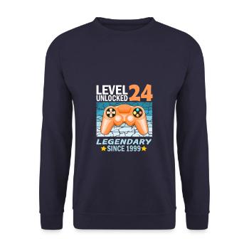 24. Geburtstag Gamer zocken Geburtstjahr 1999 - Unisex Pullover - Navy - Vorne - Alina (178cm) & Michal (187cm)