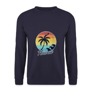 Hawaii - Unisex Sweatshirt - navy - Front - Alina (178cm) & Michal (187cm)