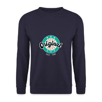 Juli 1982 - 40. Geburtstag Geschenk. Awesome. - Unisex Pullover - Navy - Vorne - Alina (178cm) & Michal (187cm)